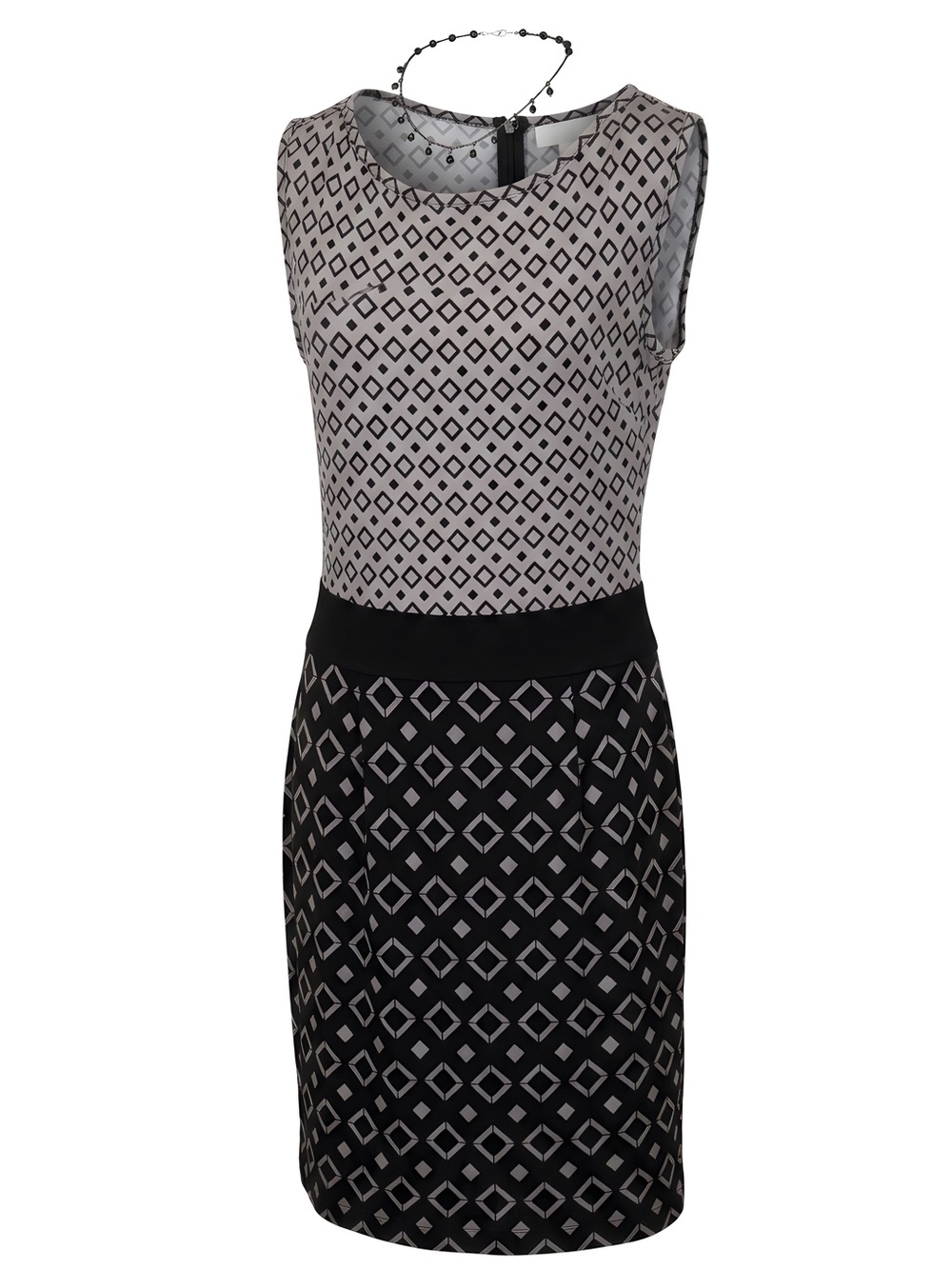Banana Republic Black and White Geometric Sleeveless Dress